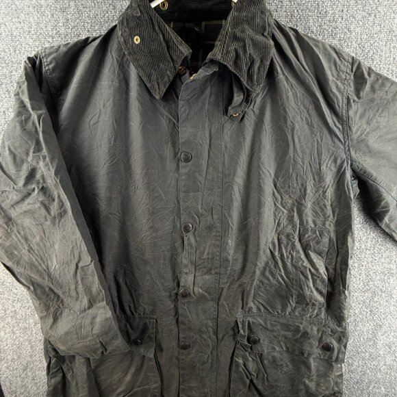 Barbour Border A205 Waxed Jacket Men Full Zip C40 Tartan Lined Blue England - Picture 1 of 16